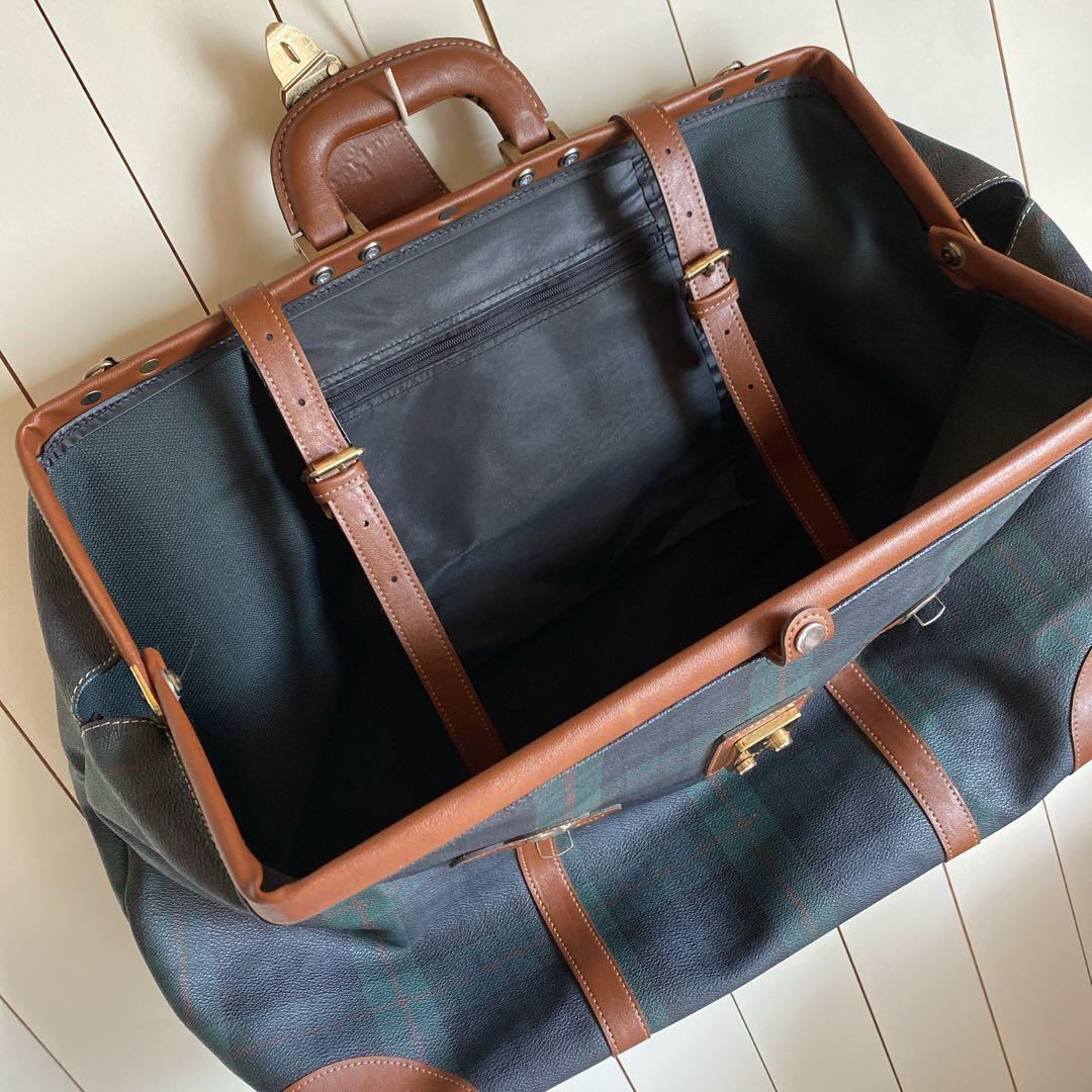 ボストンバッグ　旅行カバン 　Polo mallet ダークグリーンチェック