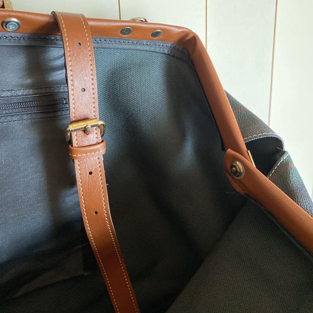 ボストンバッグ　旅行カバン 　Polo mallet ダークグリーンチェック