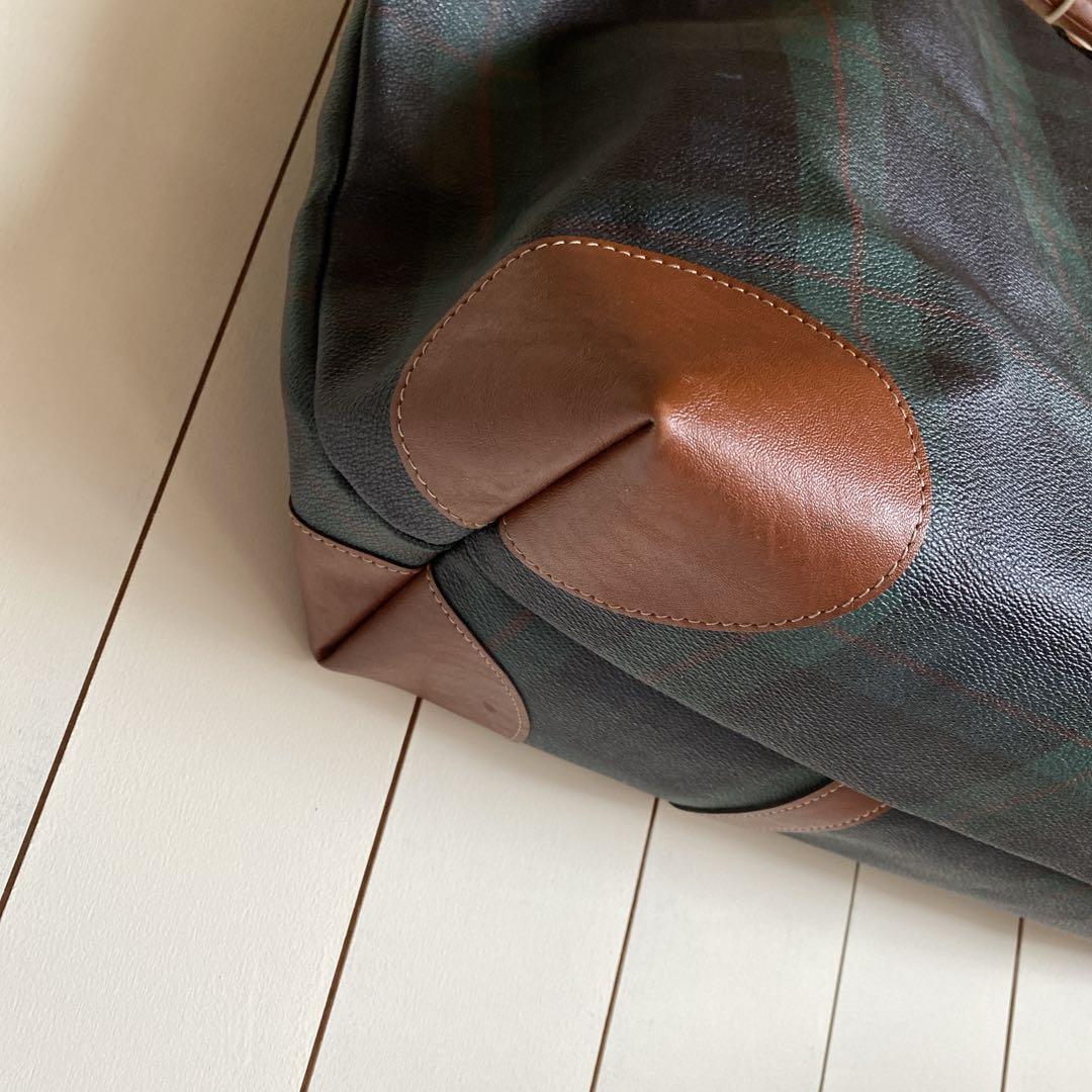 ボストンバッグ　旅行カバン 　Polo mallet ダークグリーンチェック
