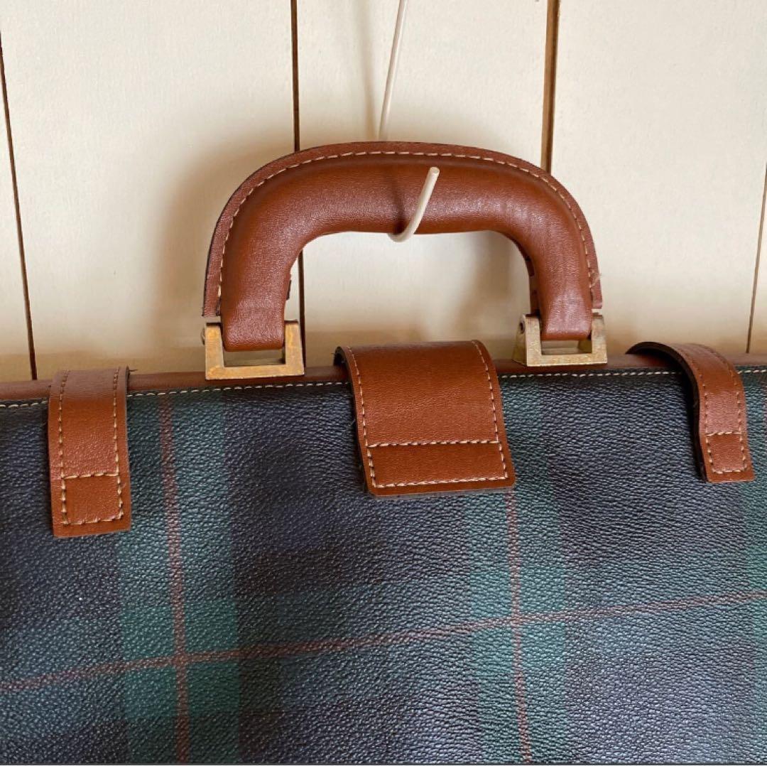 ボストンバッグ　旅行カバン 　Polo mallet ダークグリーンチェック