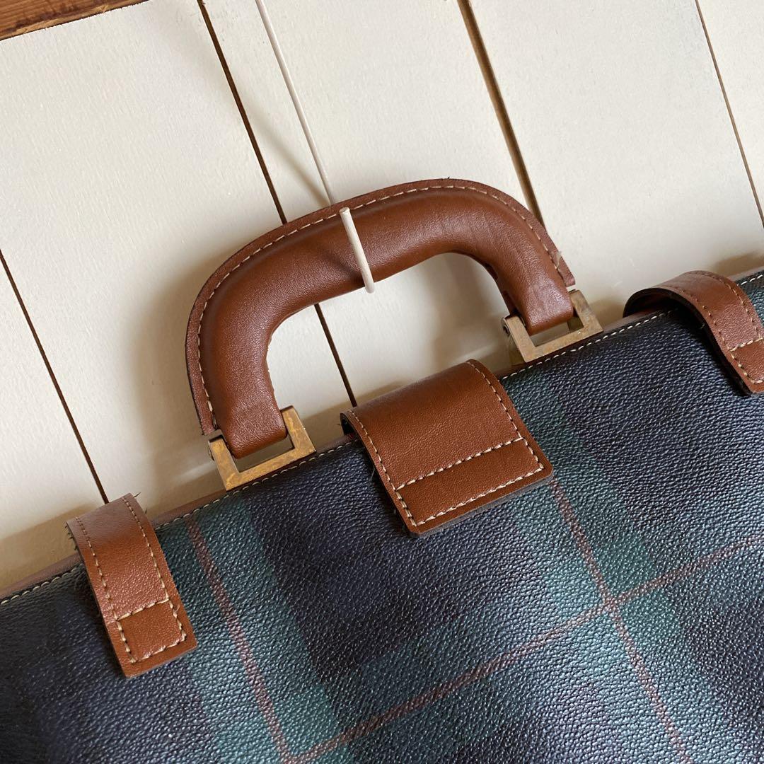 ボストンバッグ　旅行カバン 　Polo mallet ダークグリーンチェック