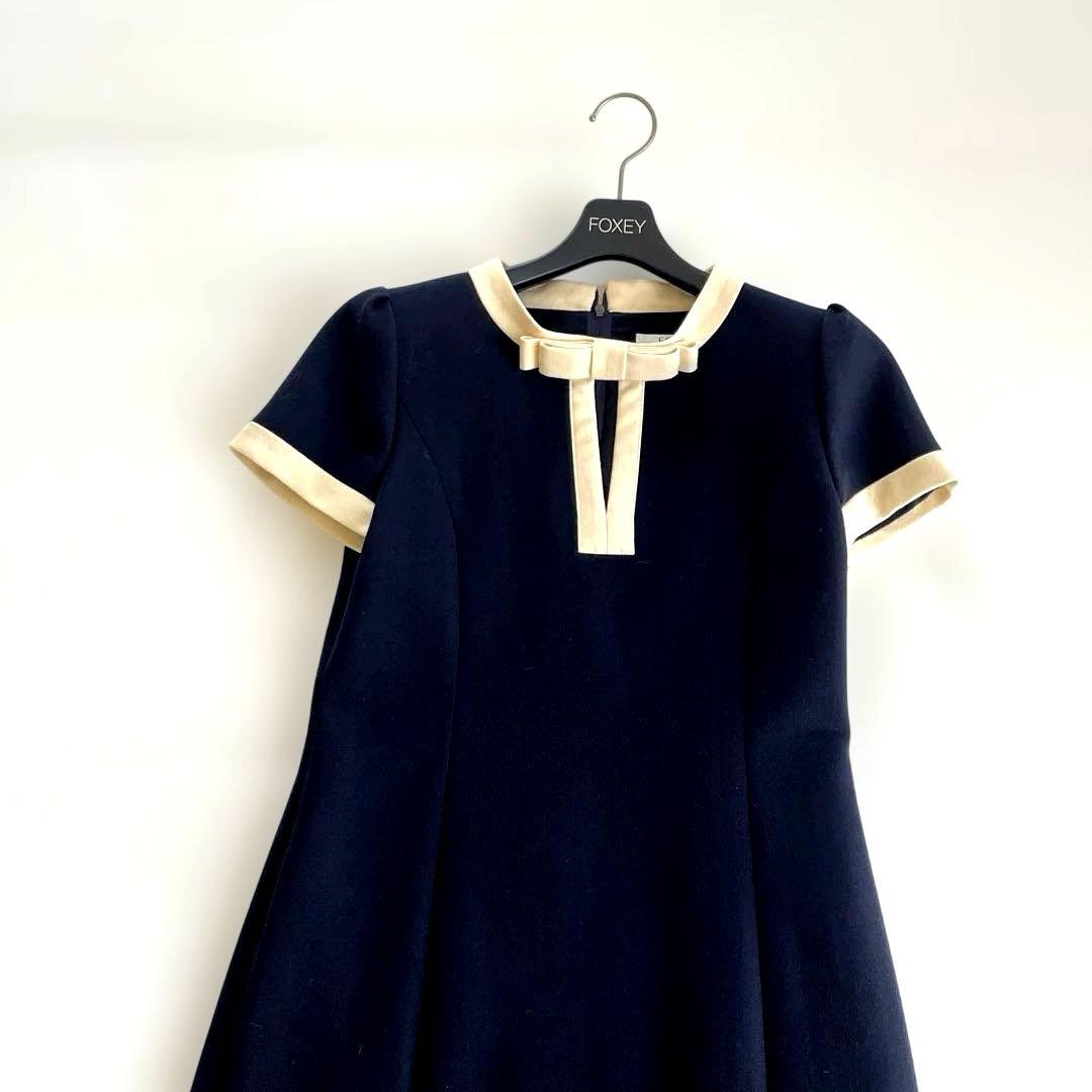 ♡ 美品　フォクシーワンピース　濃紺　入園　入学　オケージョン　保護者会