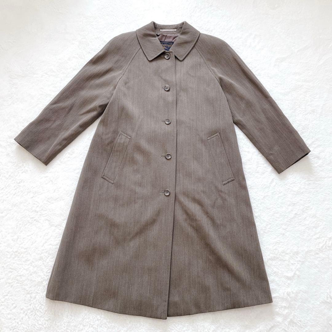 【美品】バーバリーズ　ステンカラーコート　シャドーチェック　90s