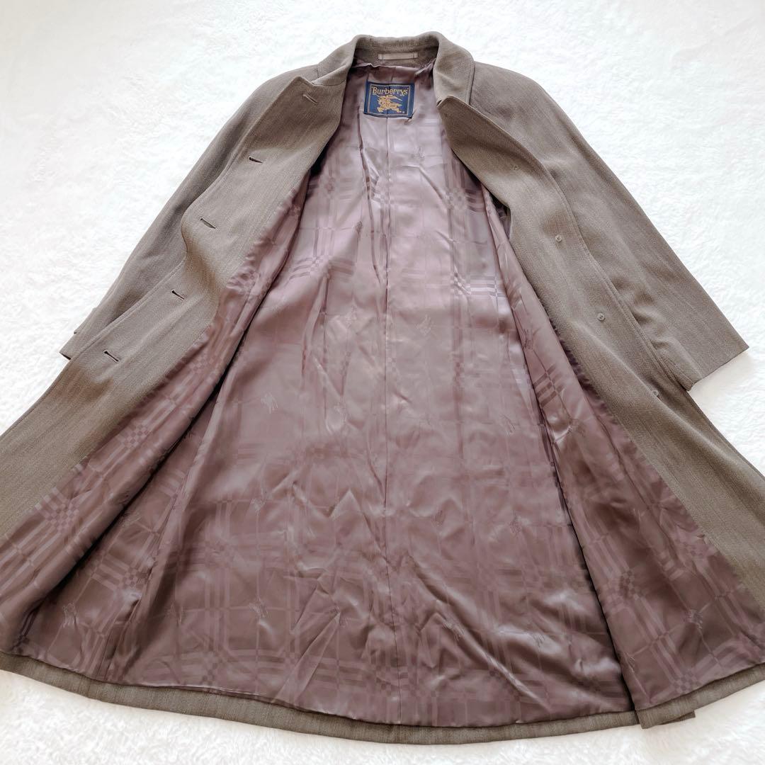 【美品】バーバリーズ　ステンカラーコート　シャドーチェック　90s