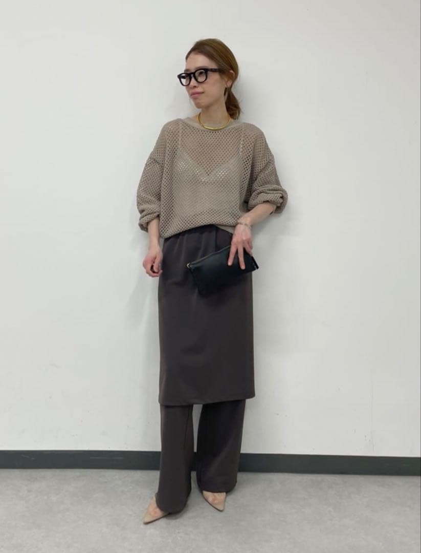 WhimGazette メッシュプルオーバー 25SS モカ ウィムガゼット