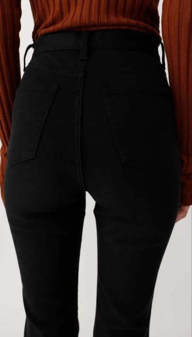 moussy23インチフレアストレッチありブラックブーツカットデニム