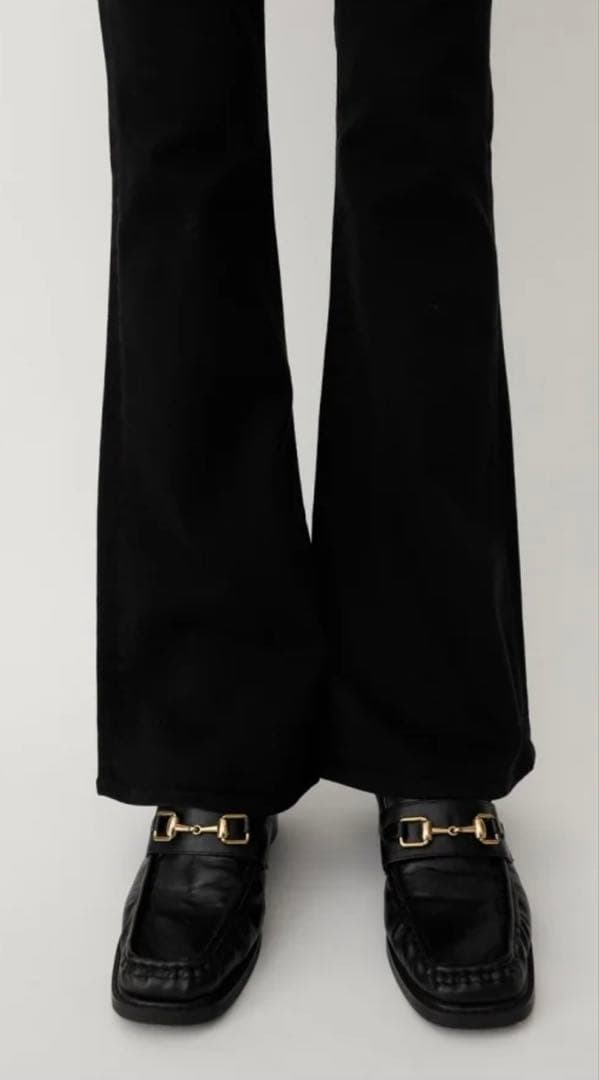 moussy23インチフレアストレッチありブラックブーツカットデニム