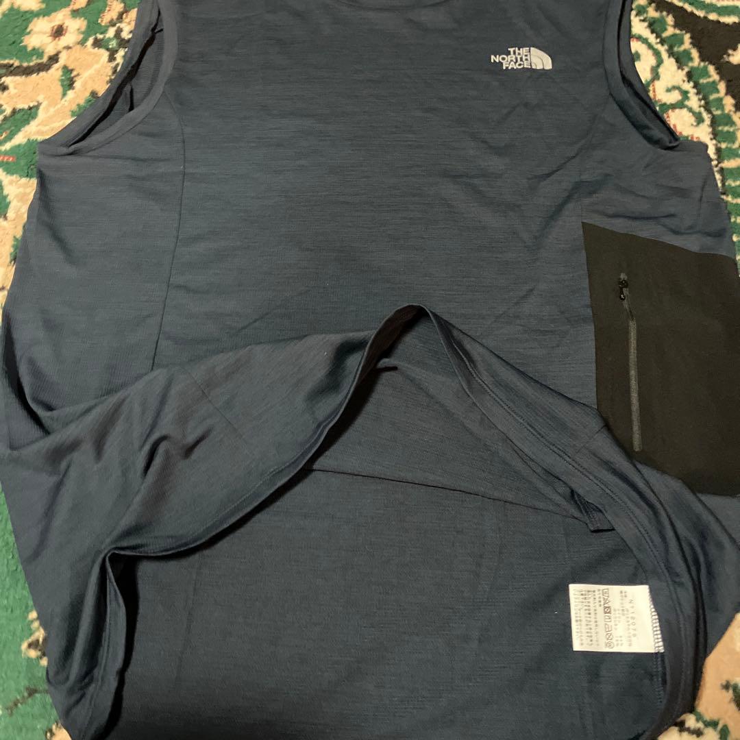 美品　THE NORTH FACE ノースリーブ　シャツ　ドライ　ネイビー　M