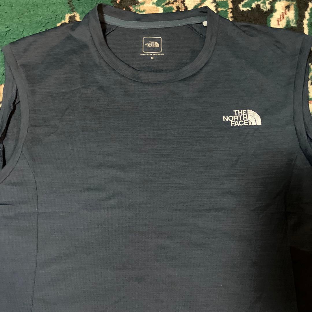 美品　THE NORTH FACE ノースリーブ　シャツ　ドライ　ネイビー　M