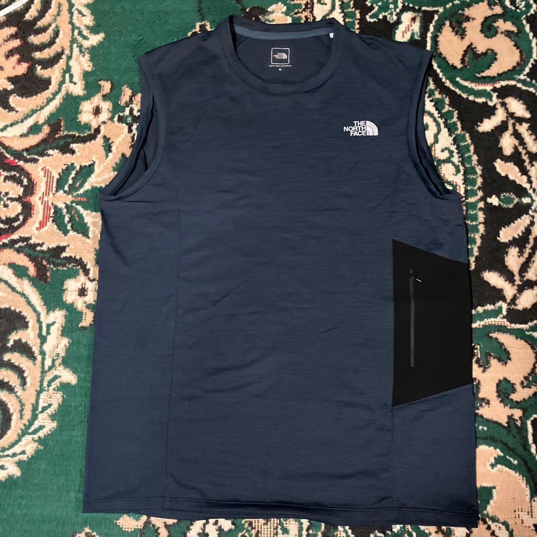 美品　THE NORTH FACE ノースリーブ　シャツ　ドライ　ネイビー　M