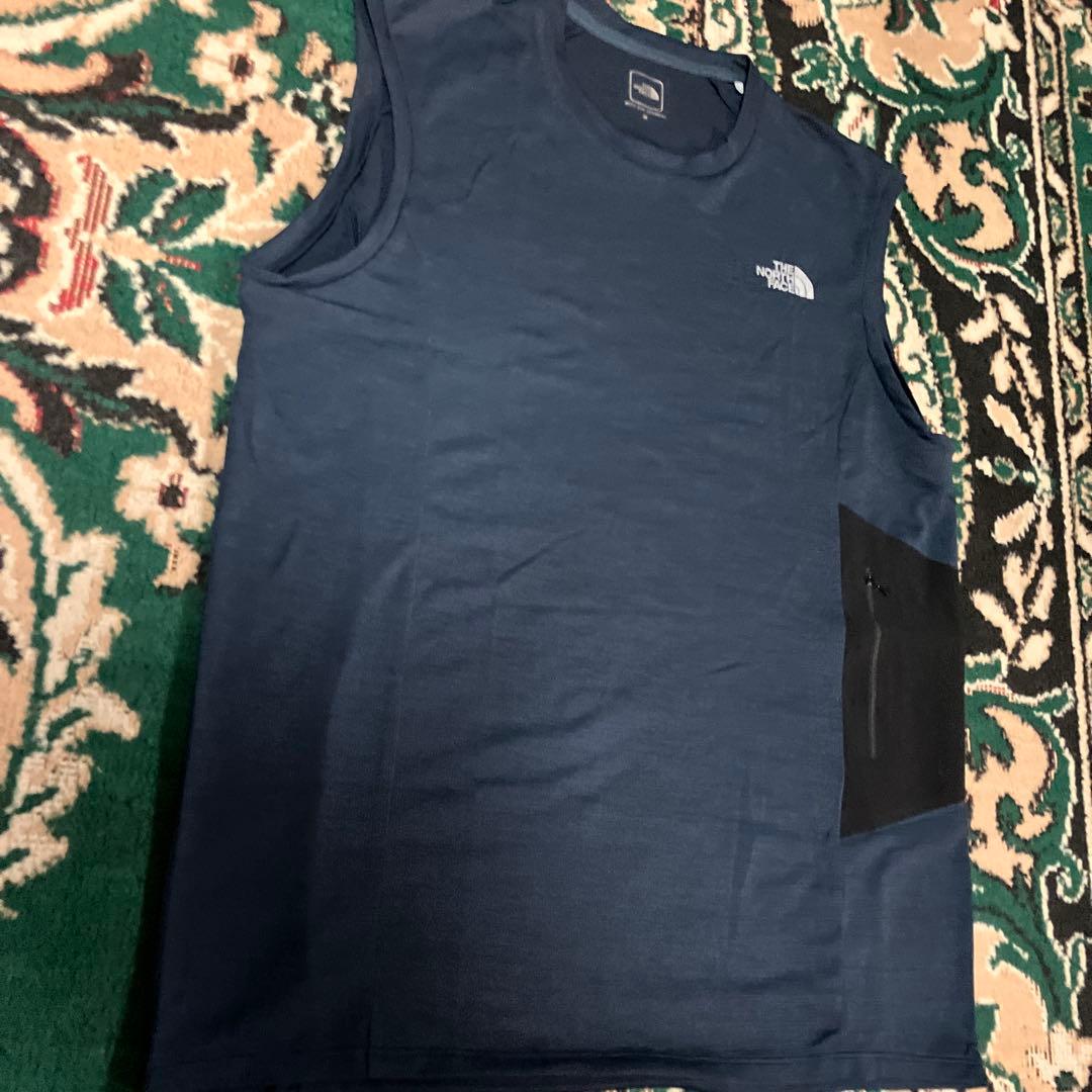 美品　THE NORTH FACE ノースリーブ　シャツ　ドライ　ネイビー　M