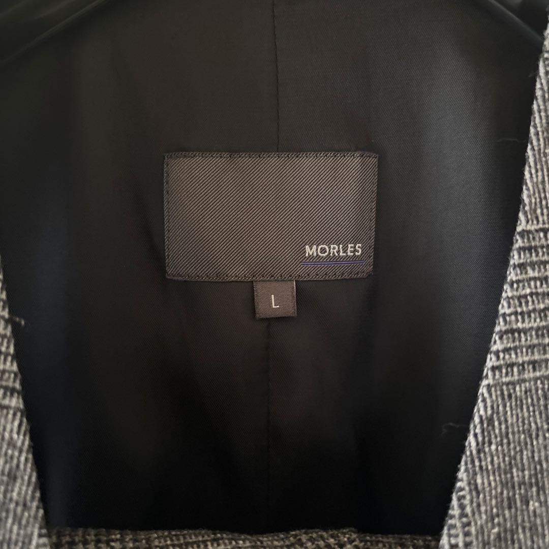 グレンチェック　起毛素材　セットアップ　ベスト付き　MORLES