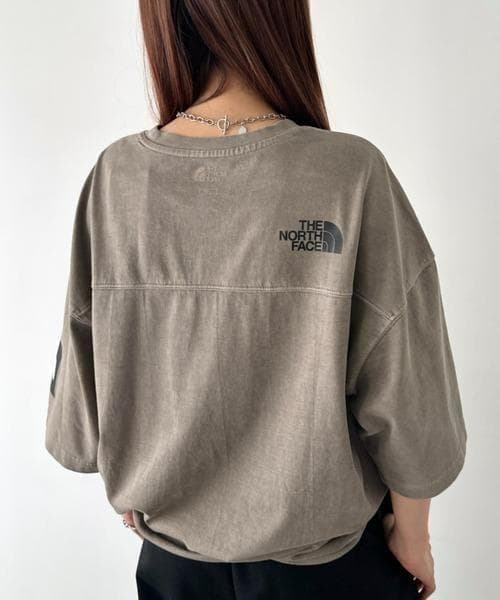 韓国限定☆ THE NORTH FACE ロゴ ステッチ Tシャツ ブラウン L