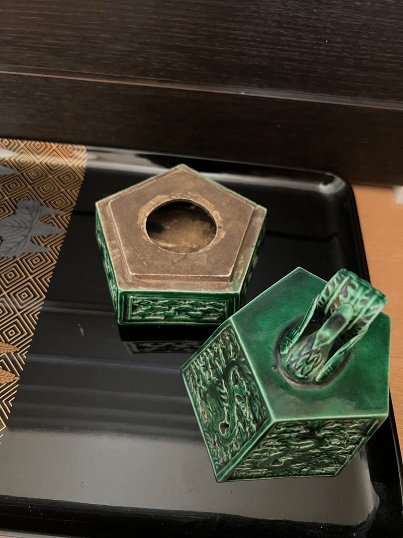 中国大清乾隆 緑釉香炉 骨董品 香炉 古美術　アンティーク 陶器 龍
