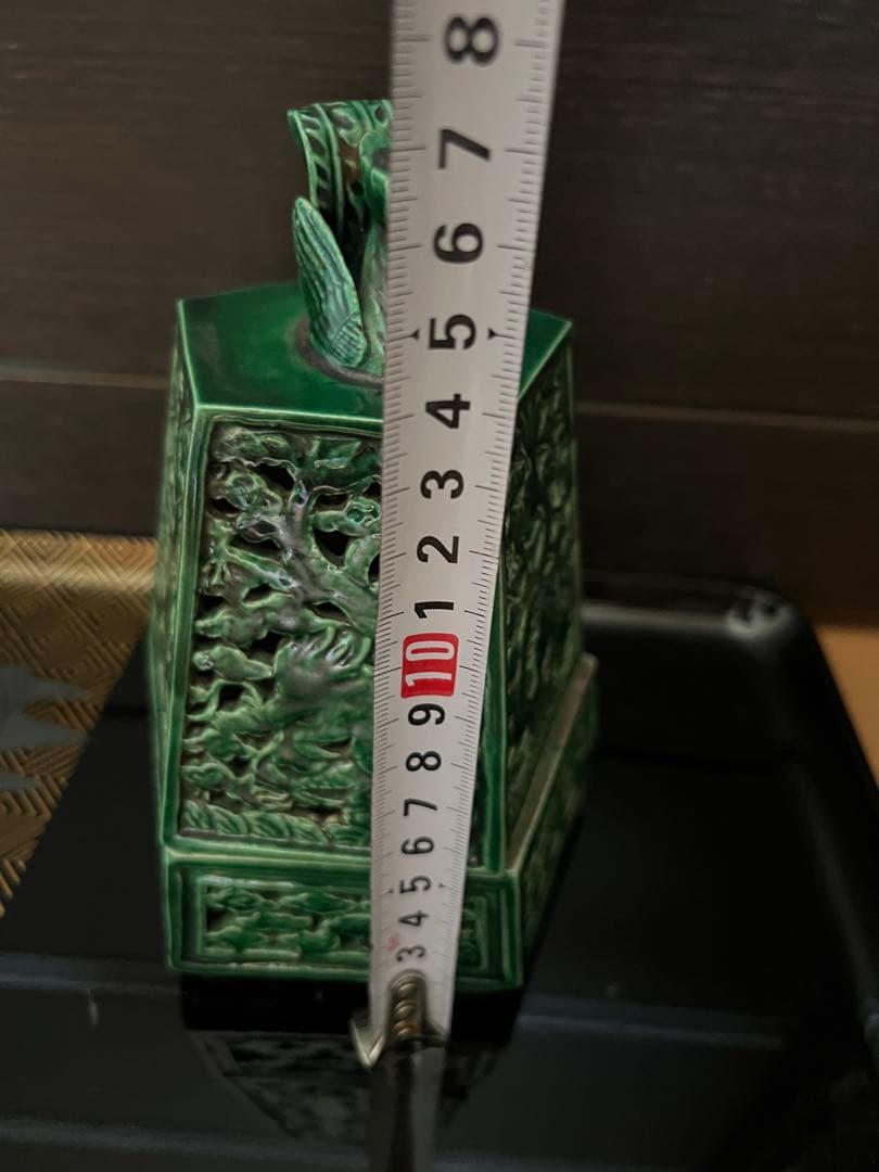 中国大清乾隆 緑釉香炉 骨董品 香炉 古美術　アンティーク 陶器 龍