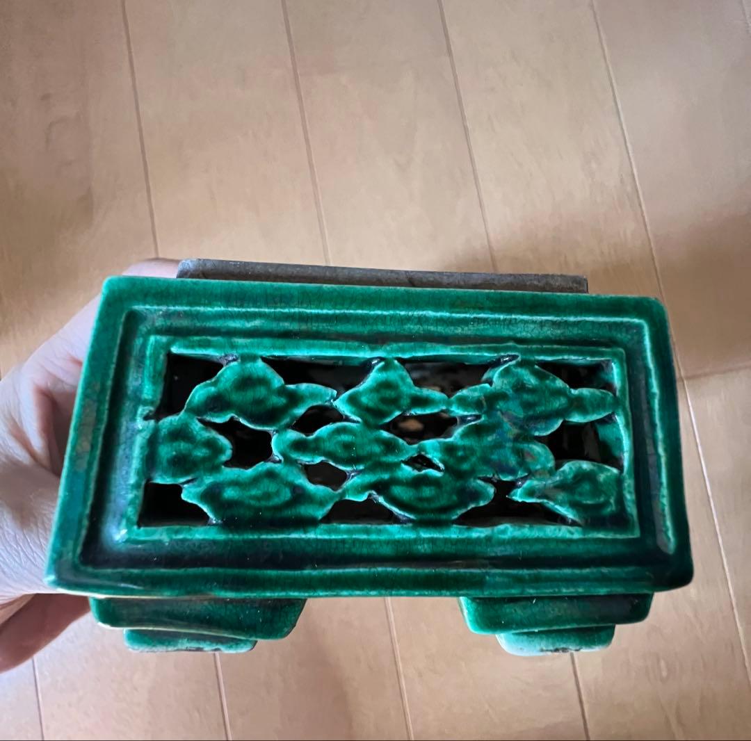 中国大清乾隆 緑釉香炉 骨董品 香炉 古美術　アンティーク 陶器 龍