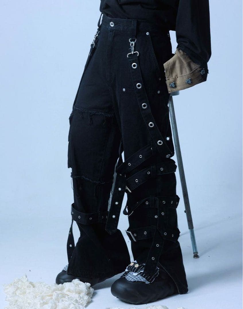 Gamchu【ガムチュ】Double Knee Belt Pants