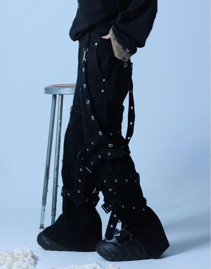Gamchu【ガムチュ】Double Knee Belt Pants