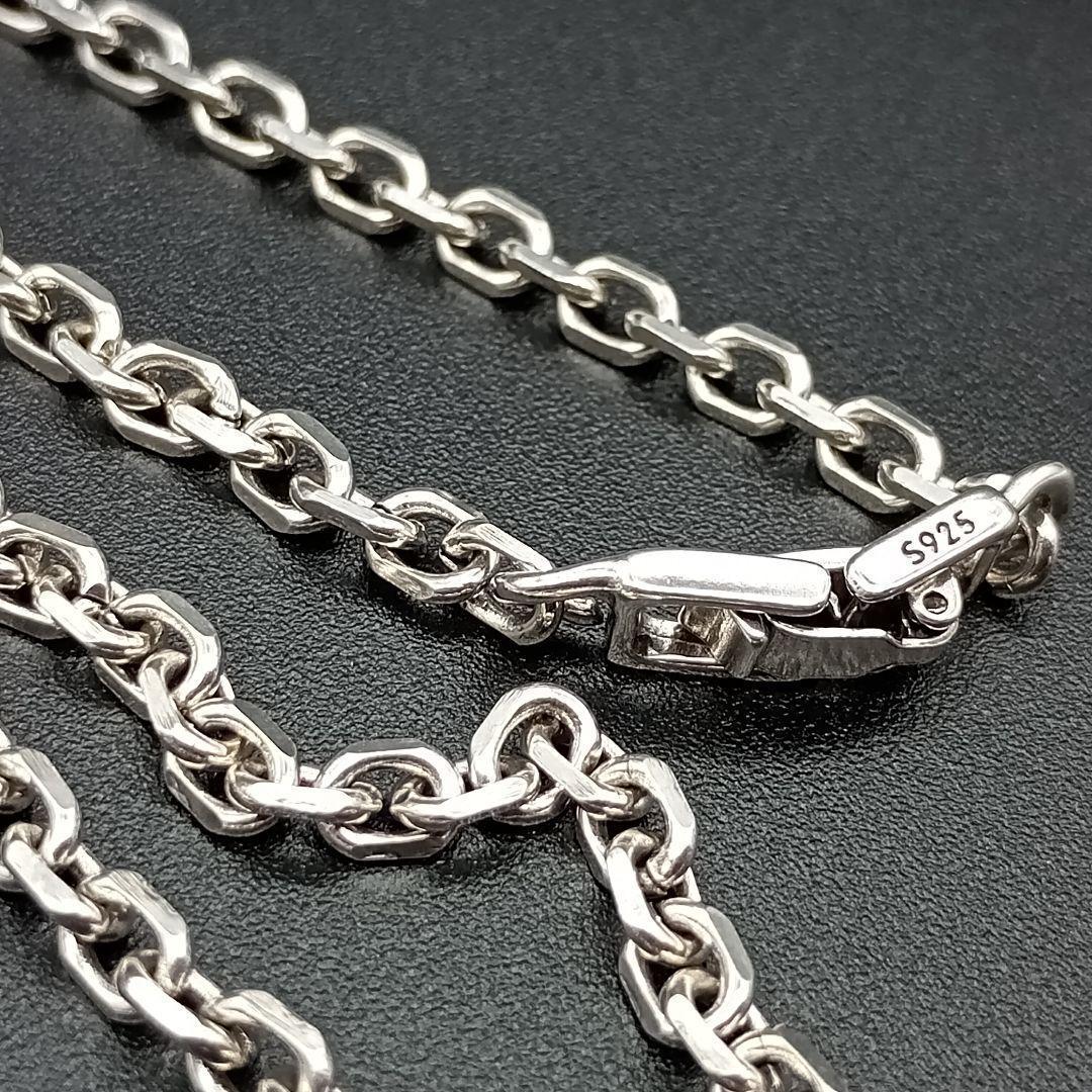 シルバー 925 チェーン ネックレス 45cm シンプル 喜平 S925 純銀