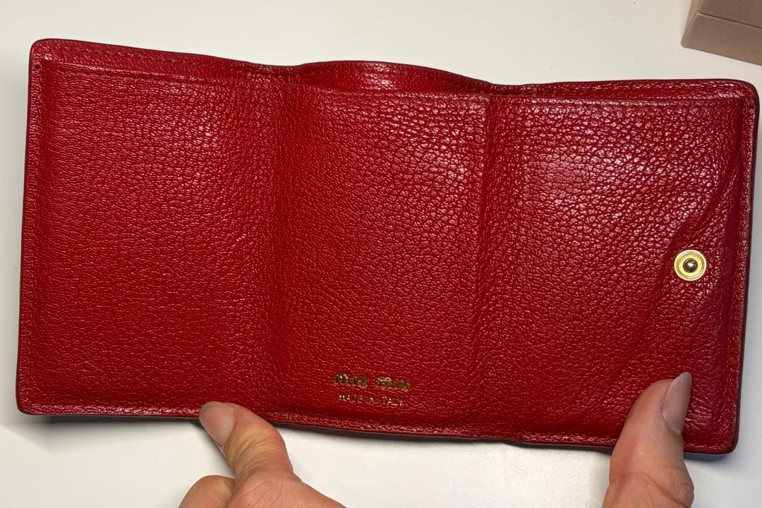 miu miu マドラス ラブレター 三つ折り財布 青 ブルー ミュウミュウ