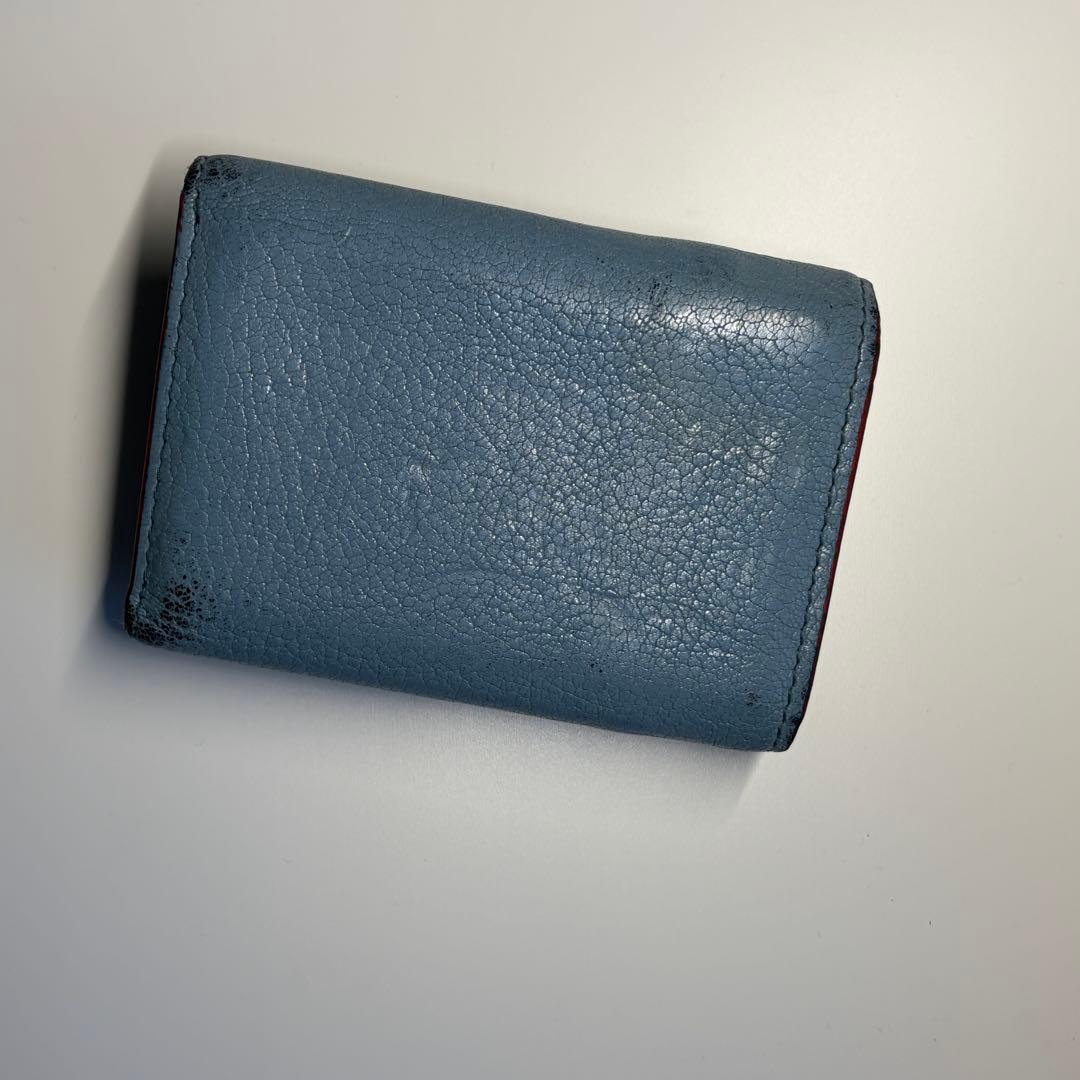 miu miu マドラス ラブレター 三つ折り財布 青 ブルー ミュウミュウ