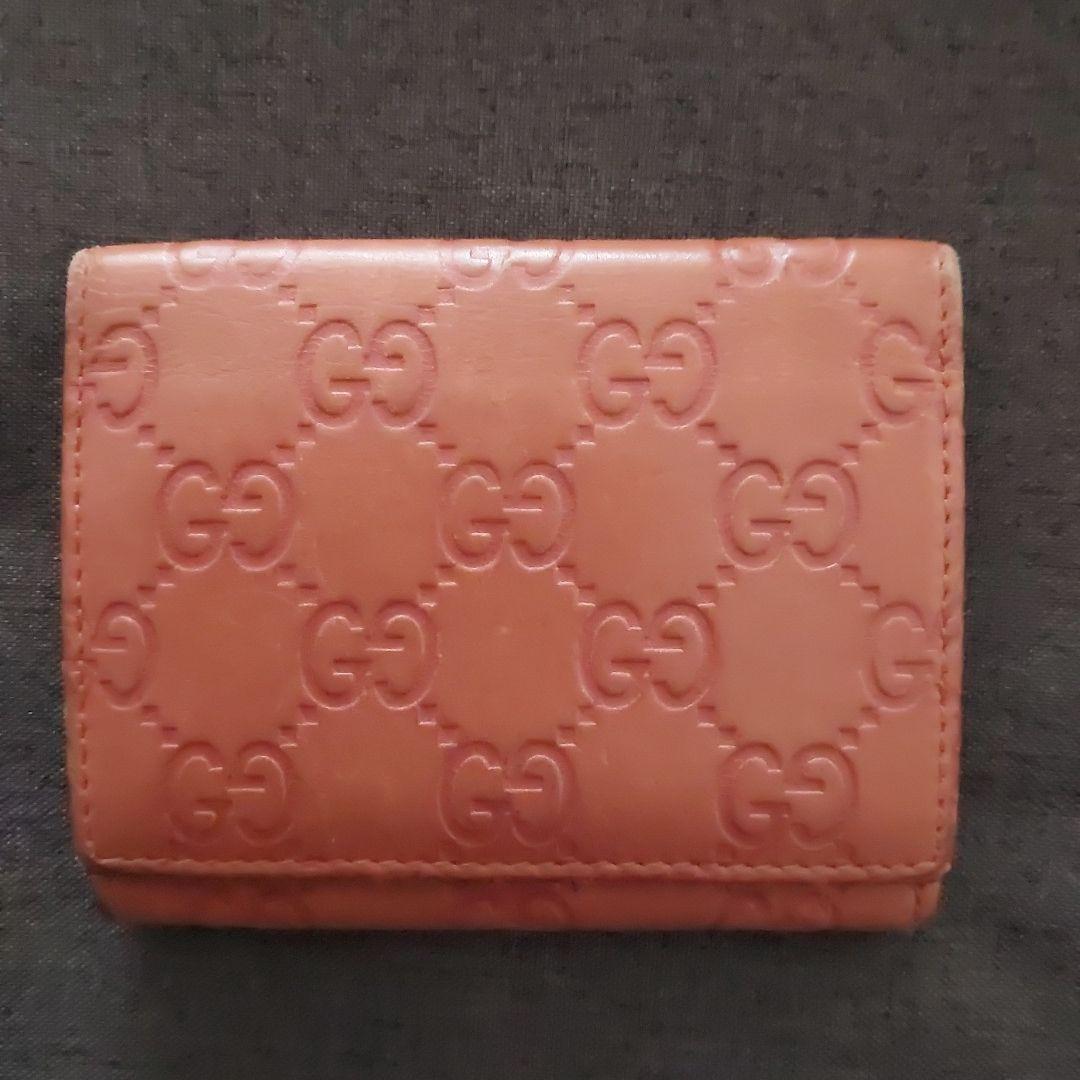 GUCCI GGパターン オレンジレザー名刺入れ
