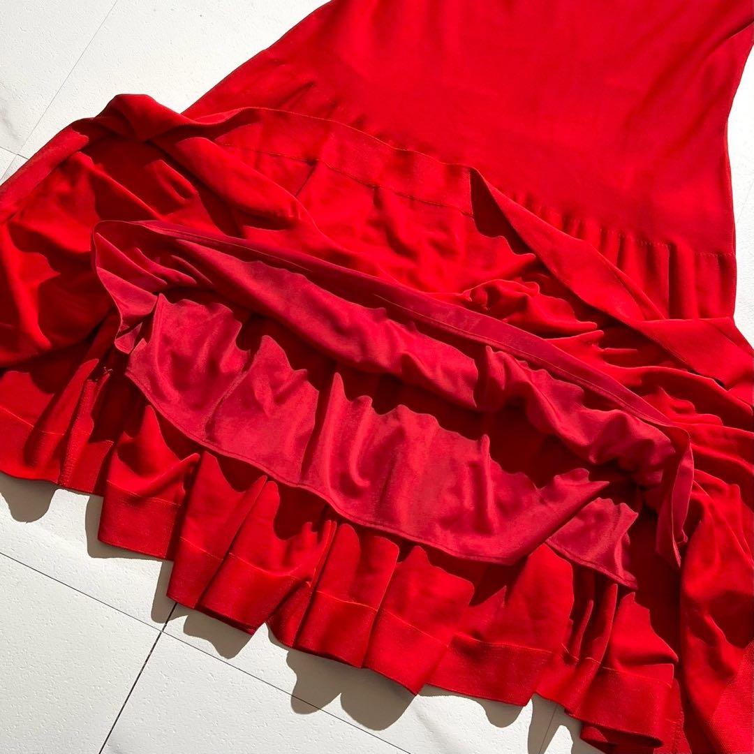 美品 FOXEY BOUTIQUE Dress “Tiered” 40 レッド