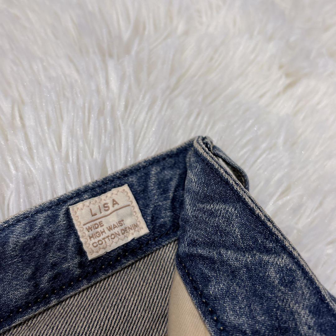 SOMETHING LISA デニム　XS ワイド　ハイウエスト　未使用級