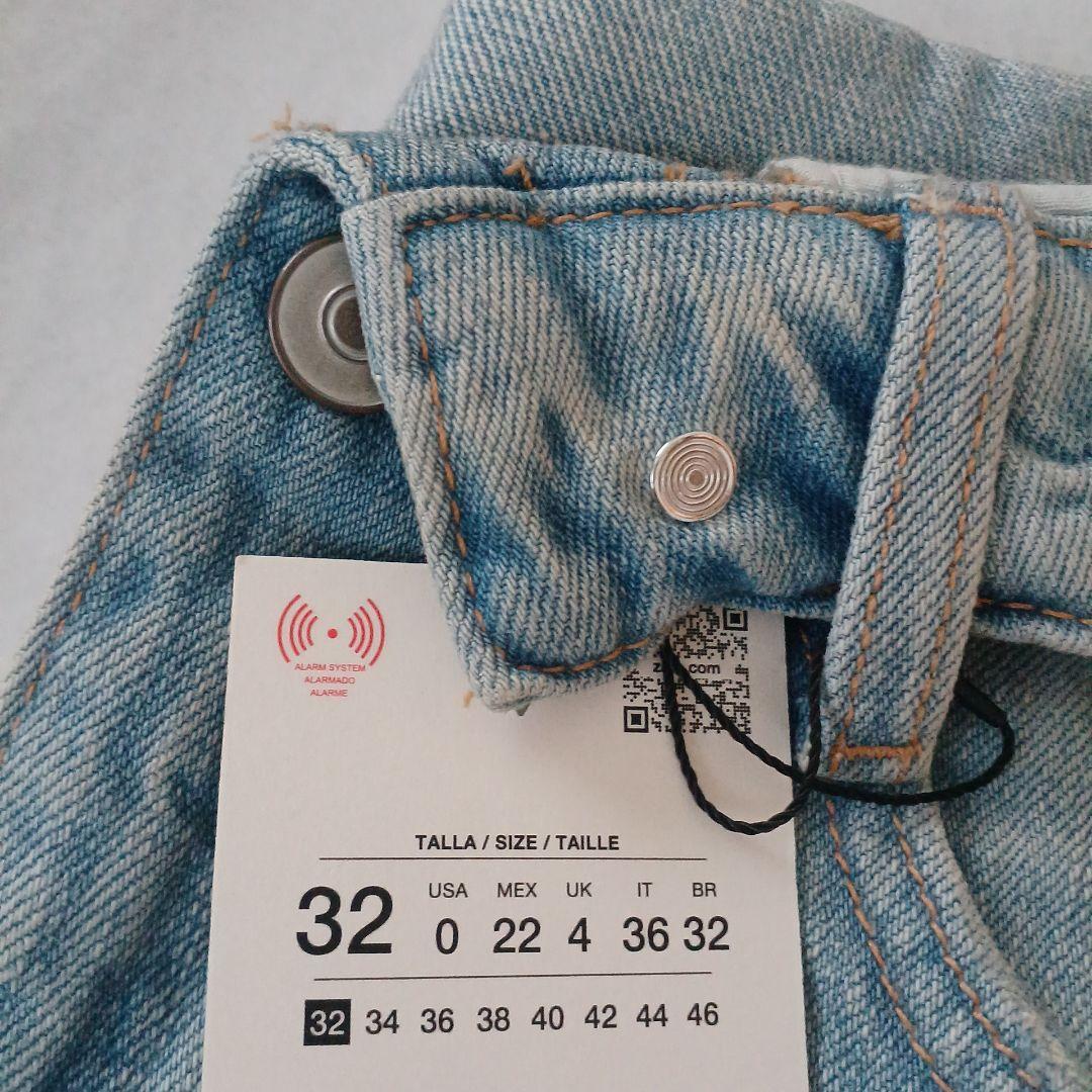 【最安値】ZARA TRF ミッドライズ折り返しウエストデニムパンツ 32 完売