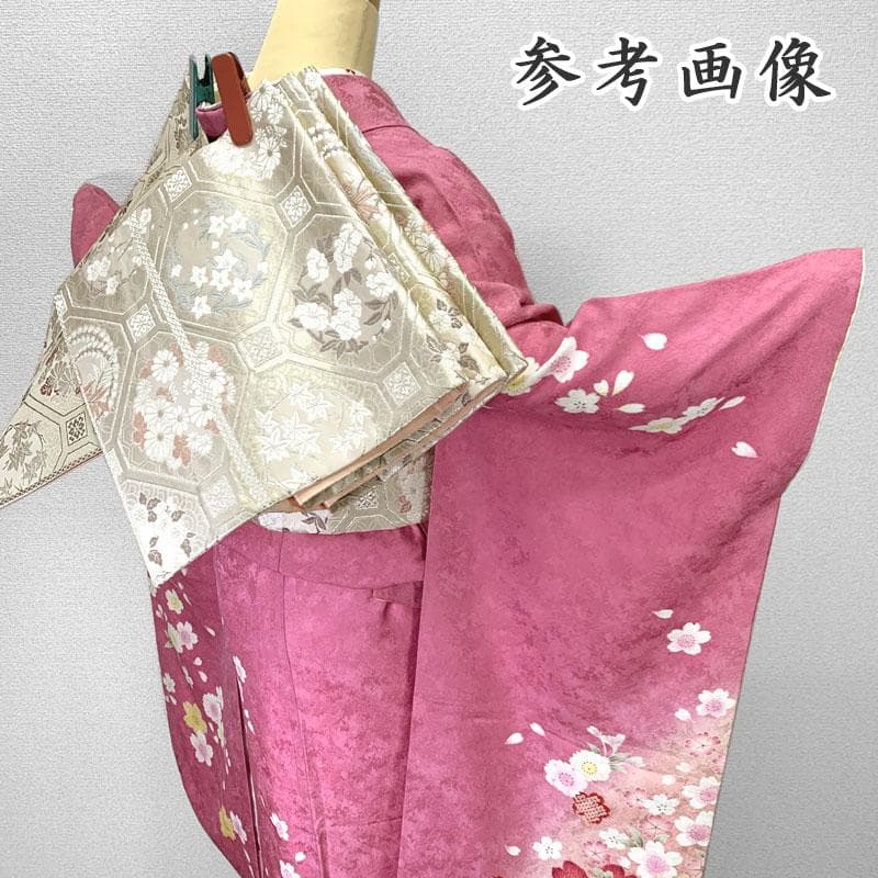 【特価セール！】603z16③〇振袖 桜 地紋 ピンク〇成人式 結婚式 十三参り