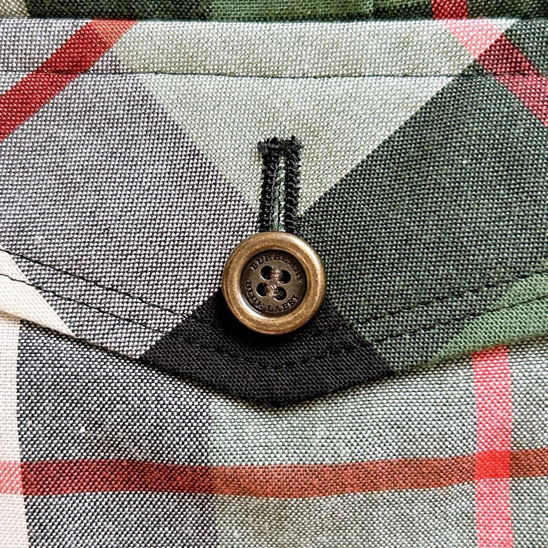 【美品】バーバリーブルーレーベル　キュロットスカート　バーバリーチェック　刺繍