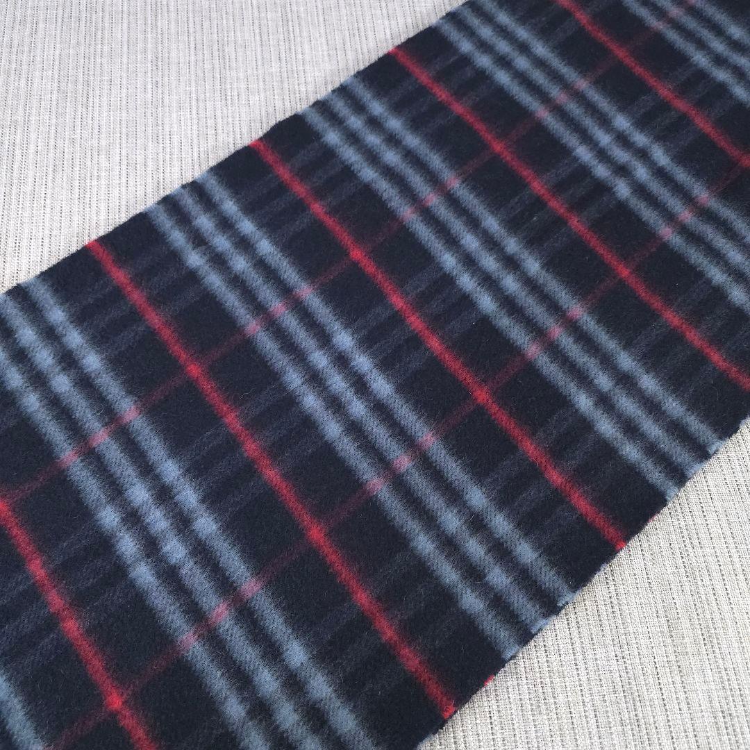 Burberry's　バーバリー　ノバチェック　カシミヤ　マフラー　ネイビー