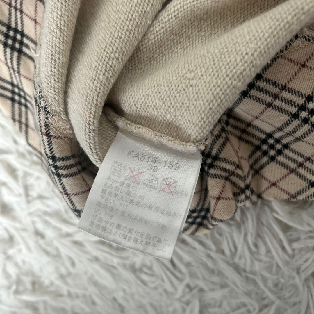 平成 y2k バーバリーブルーレーベル ロゴ刺繍 ノバチェック 半袖　トップス