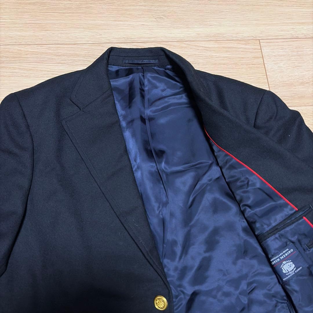 【美品】J.PRESS 紺ブレザー ペピンメリノウール 3B 金ボタン 羊毛