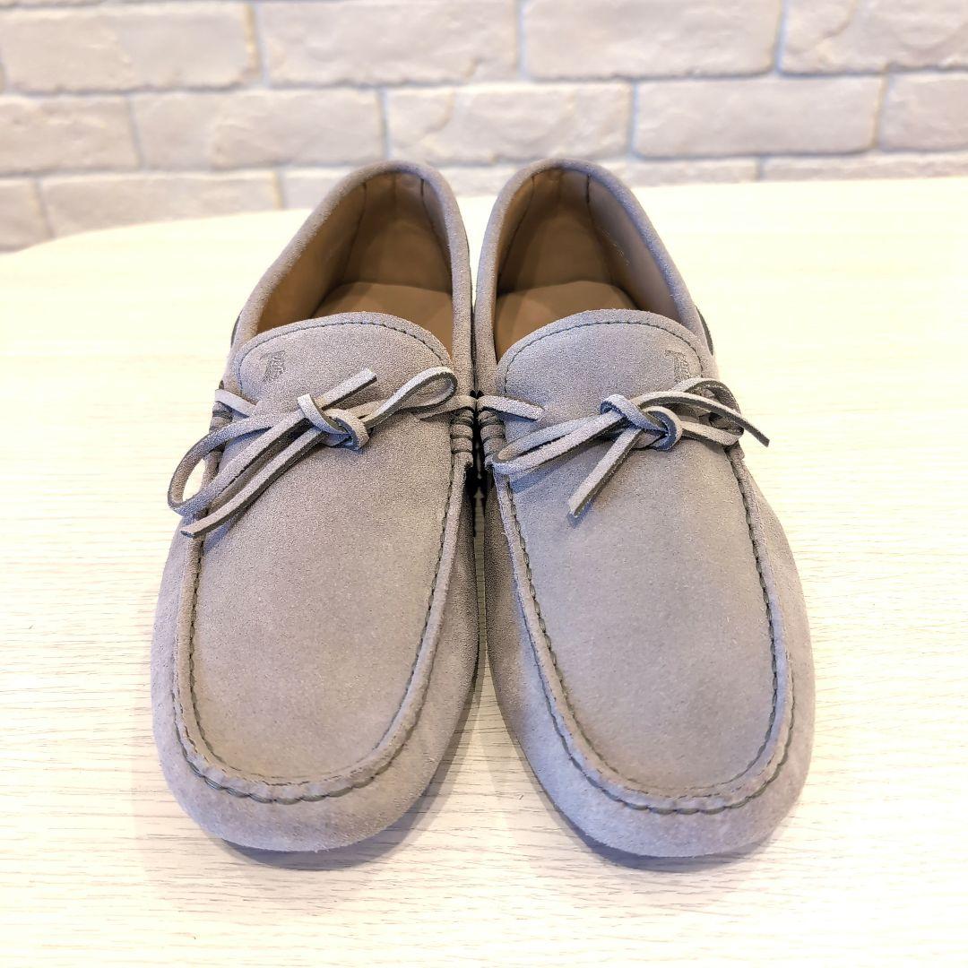 【未使用】TOD'S ゴンミーニ　グレー スエード モカシン