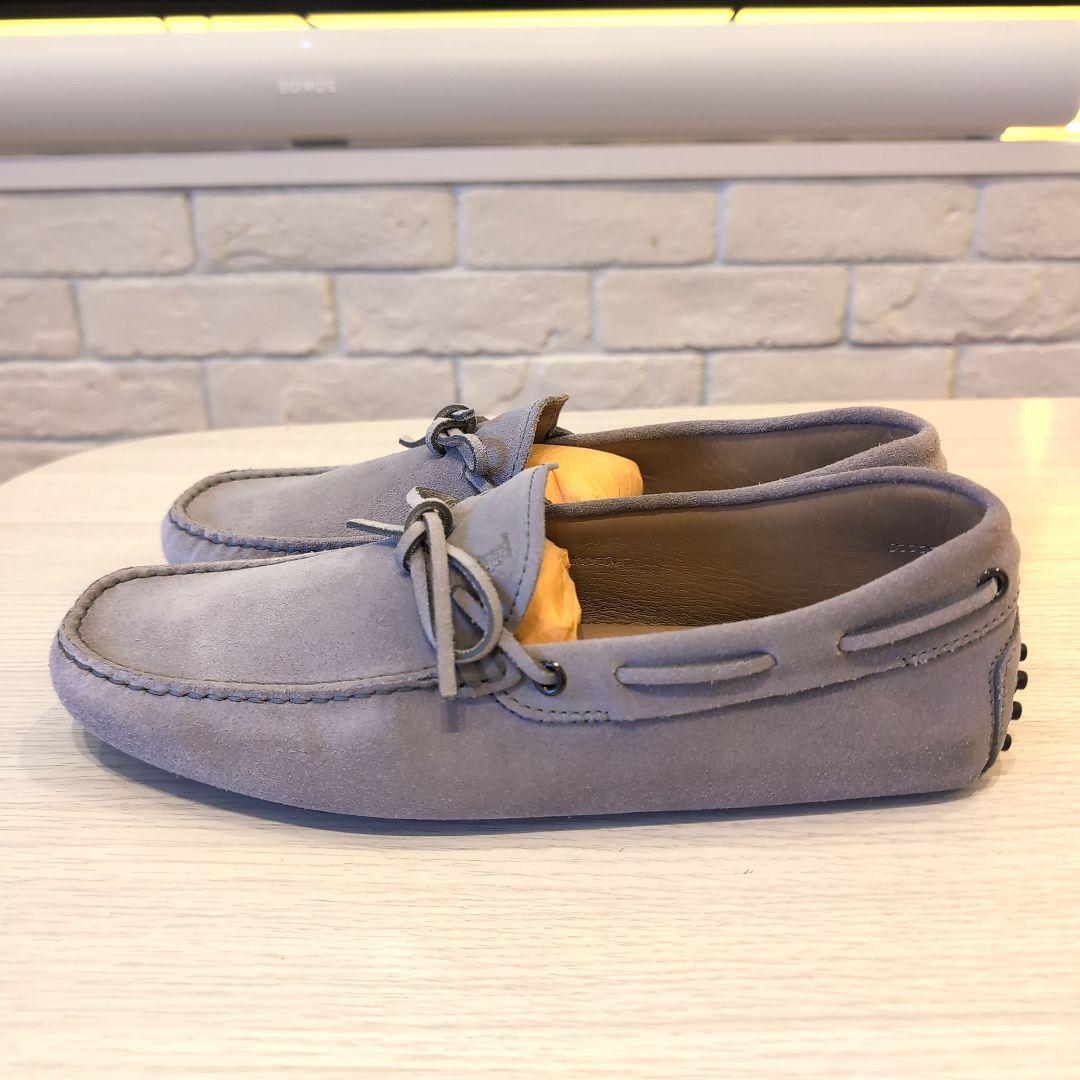 【未使用】TOD'S ゴンミーニ　グレー スエード モカシン