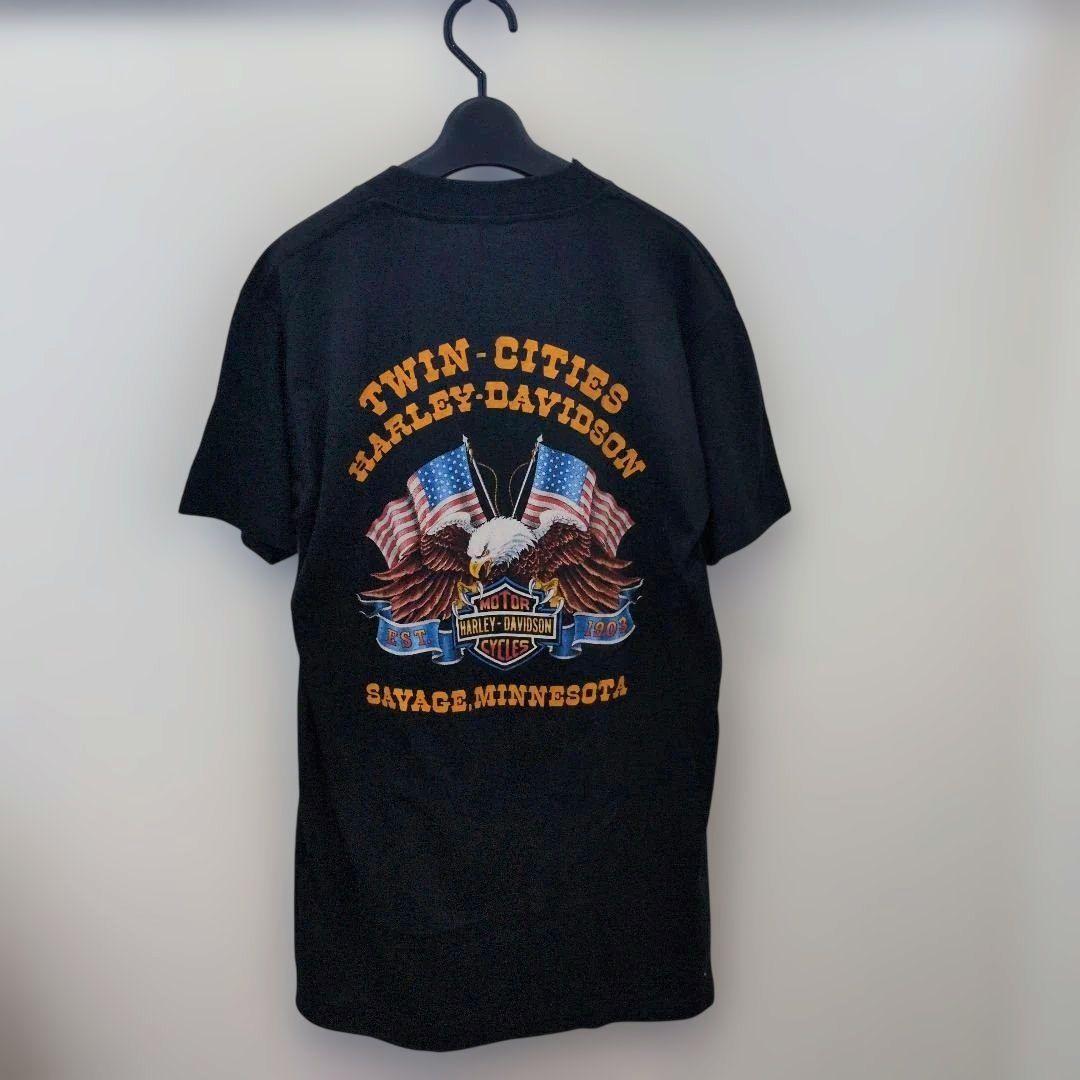 80's Harley-Davidson Tシャツ ブラックＬ