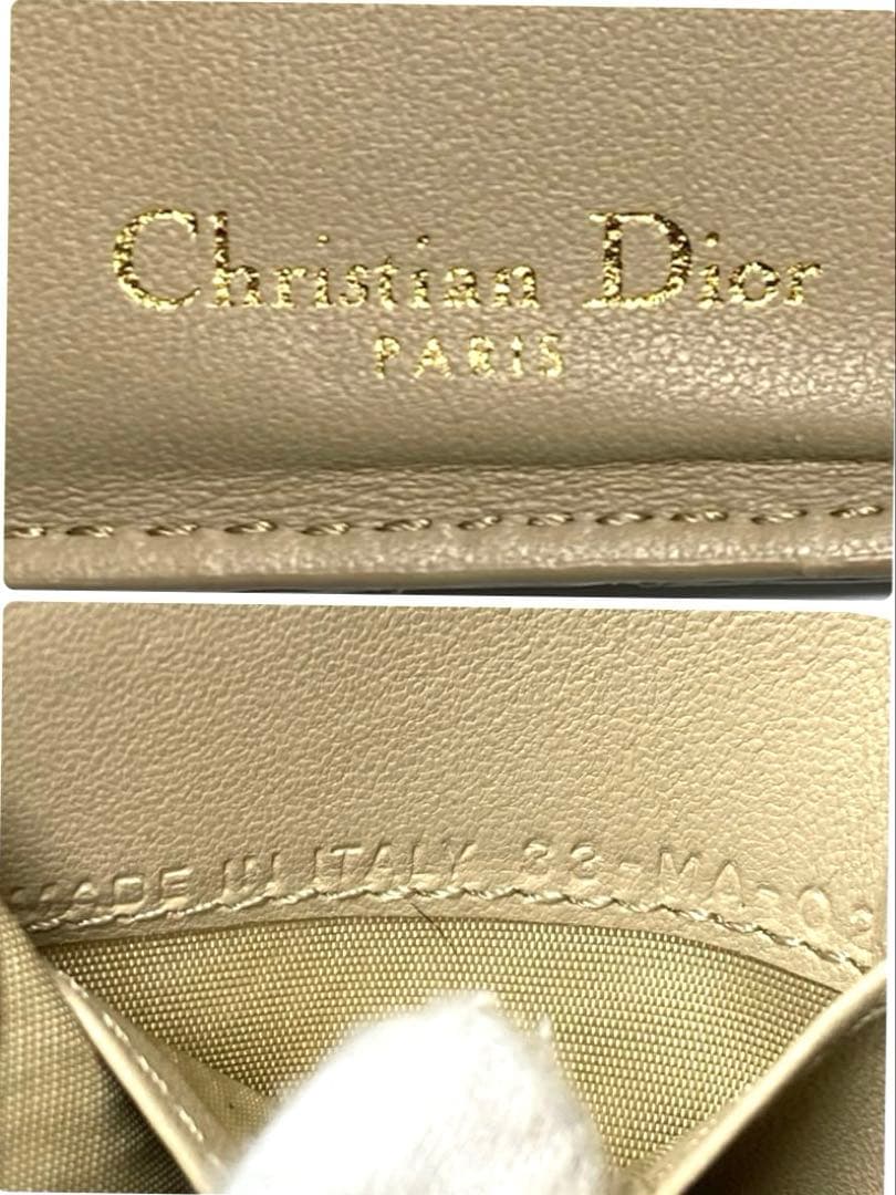 クリスチャン　ディオール　カナージュ　カロ　CDロゴ 三つ折り財布　袋付き