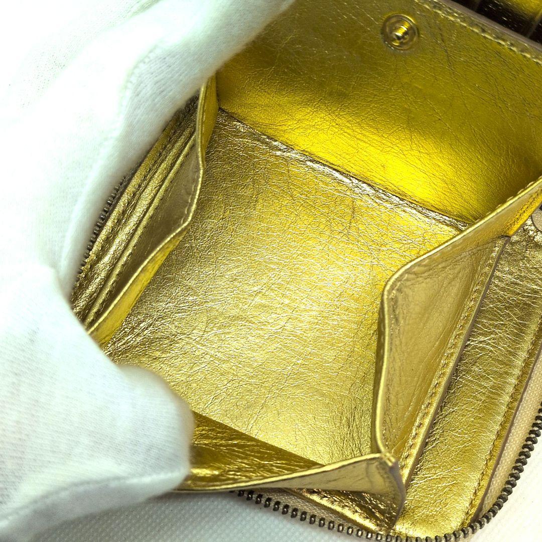 【現行 極美品 箱付 金運◎】コムデギャルソン　ラウンドジップ　二つ折り財布
