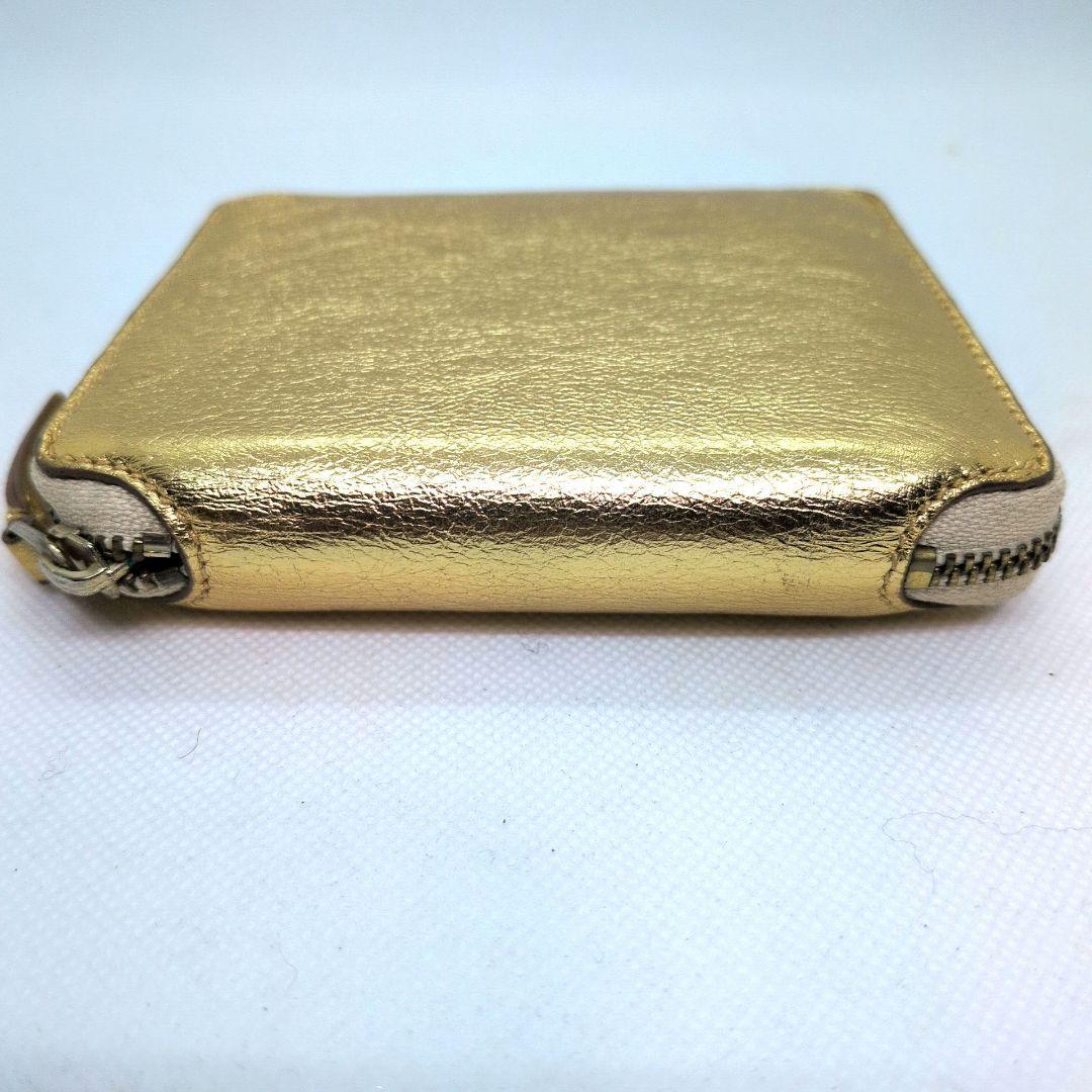 【現行 極美品 箱付 金運◎】コムデギャルソン　ラウンドジップ　二つ折り財布