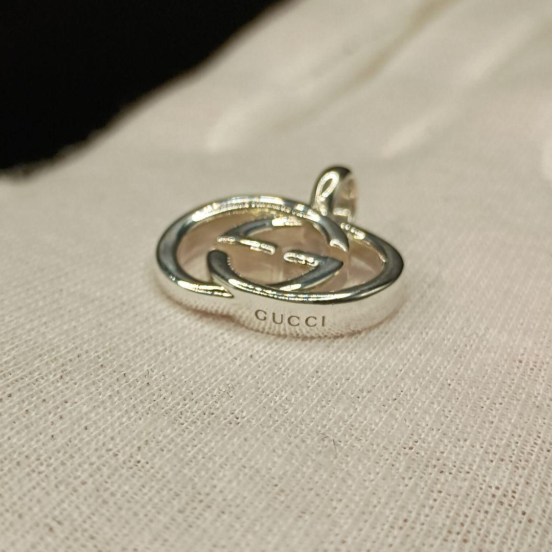 【美品】GUCCI ダブルGロゴ ネックレス 50cm SILVER925