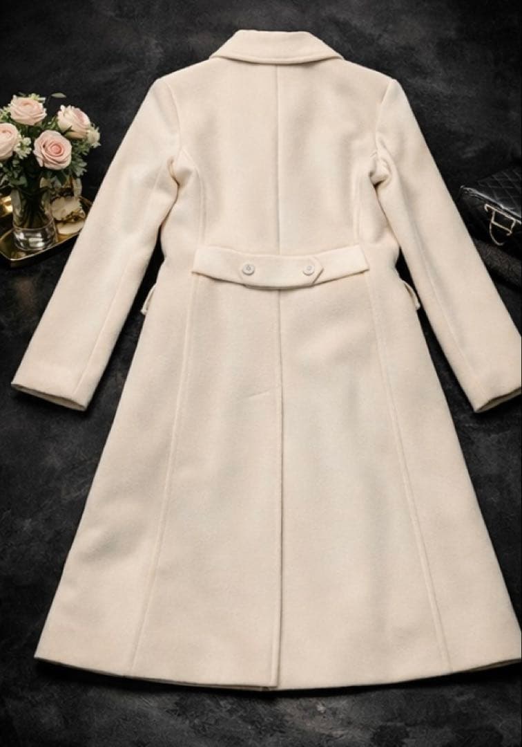 ⭐︎美品⭐︎【theory】 ウール・カシミヤ混　ロングコート　オフホワイト