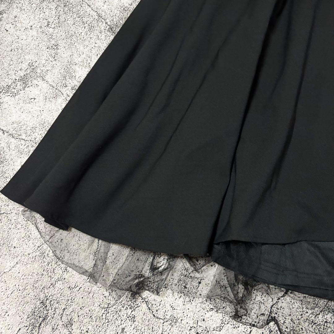 COMMEdesGARCONS アシンメトリースカート　チュール　ウールギャバ