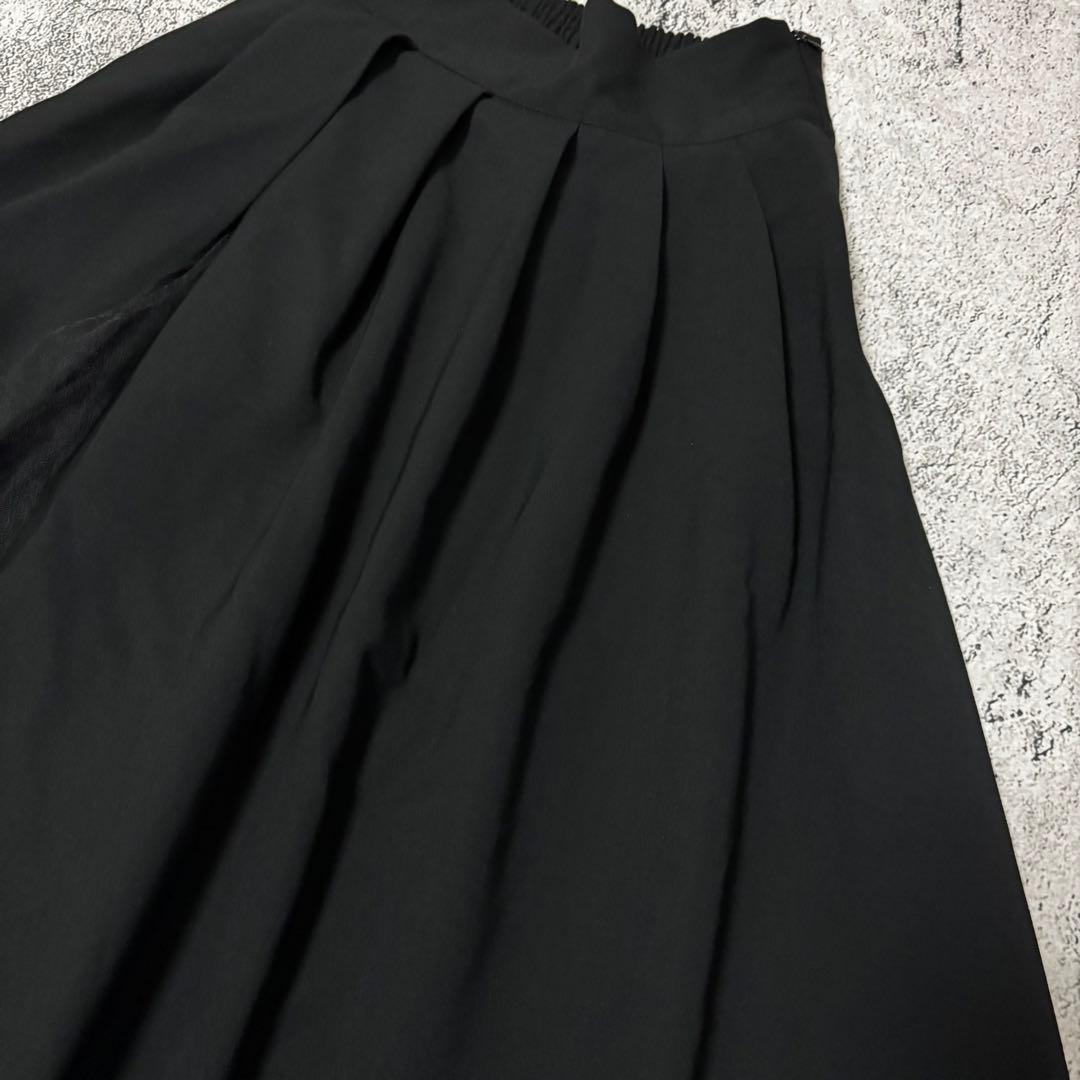 COMMEdesGARCONS アシンメトリースカート　チュール　ウールギャバ