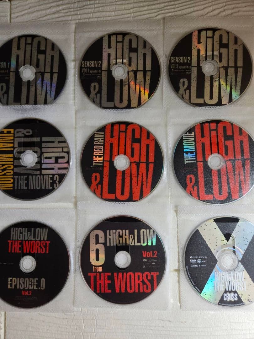 HiGH&LOW 　ハイ&ロー　シリーズ　DVD 全18巻セット