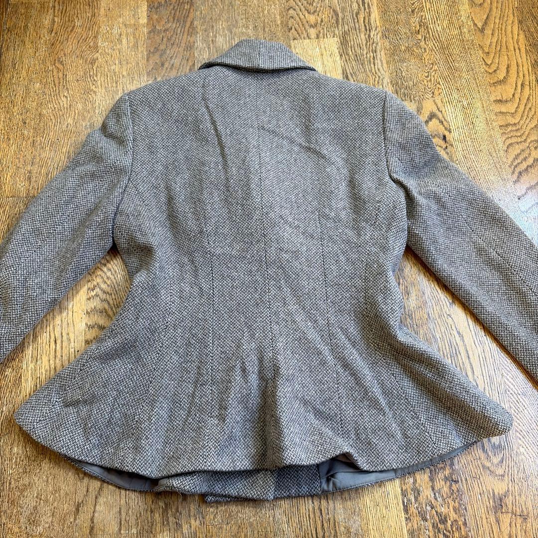 RALPH LAURENジャケット ウール混 ペプラム ヘリンボーンM
