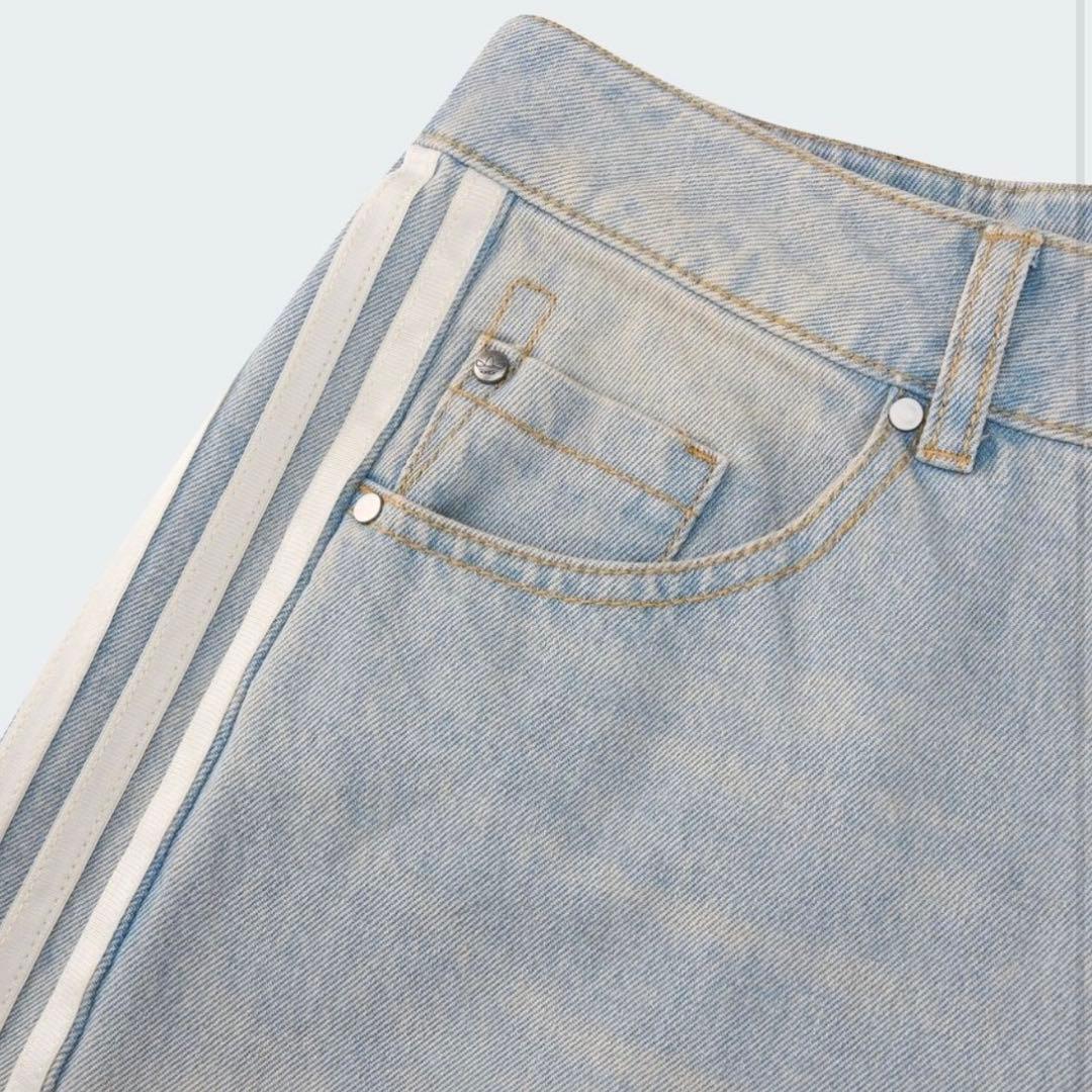 新品24⭐️ADILENIUM バナナフィット ブルー ウォッシュドデニムパンツ