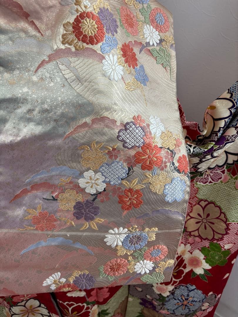 新品　正絹振袖フルセット　古典柄　成人式に！！　桜　絞り風