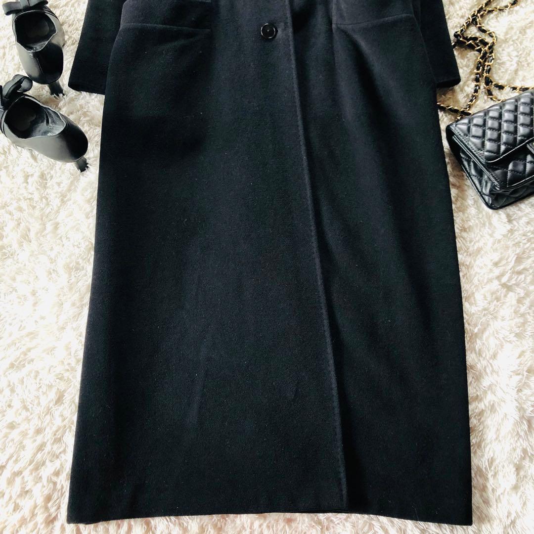 美品✨マックスマーラ 超マキシコート カシミヤ アンゴラ 女優襟 ブラック 40