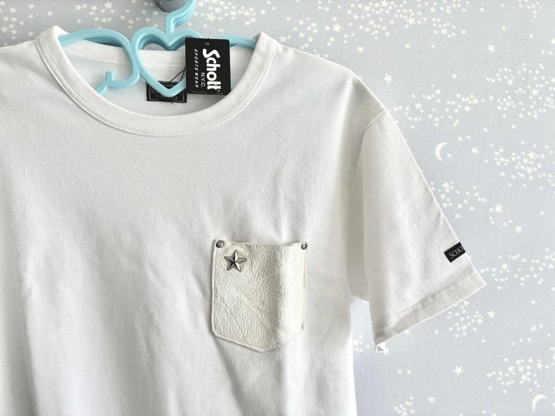 Schott ONE STAR LEATHER POCKET Tシャツ